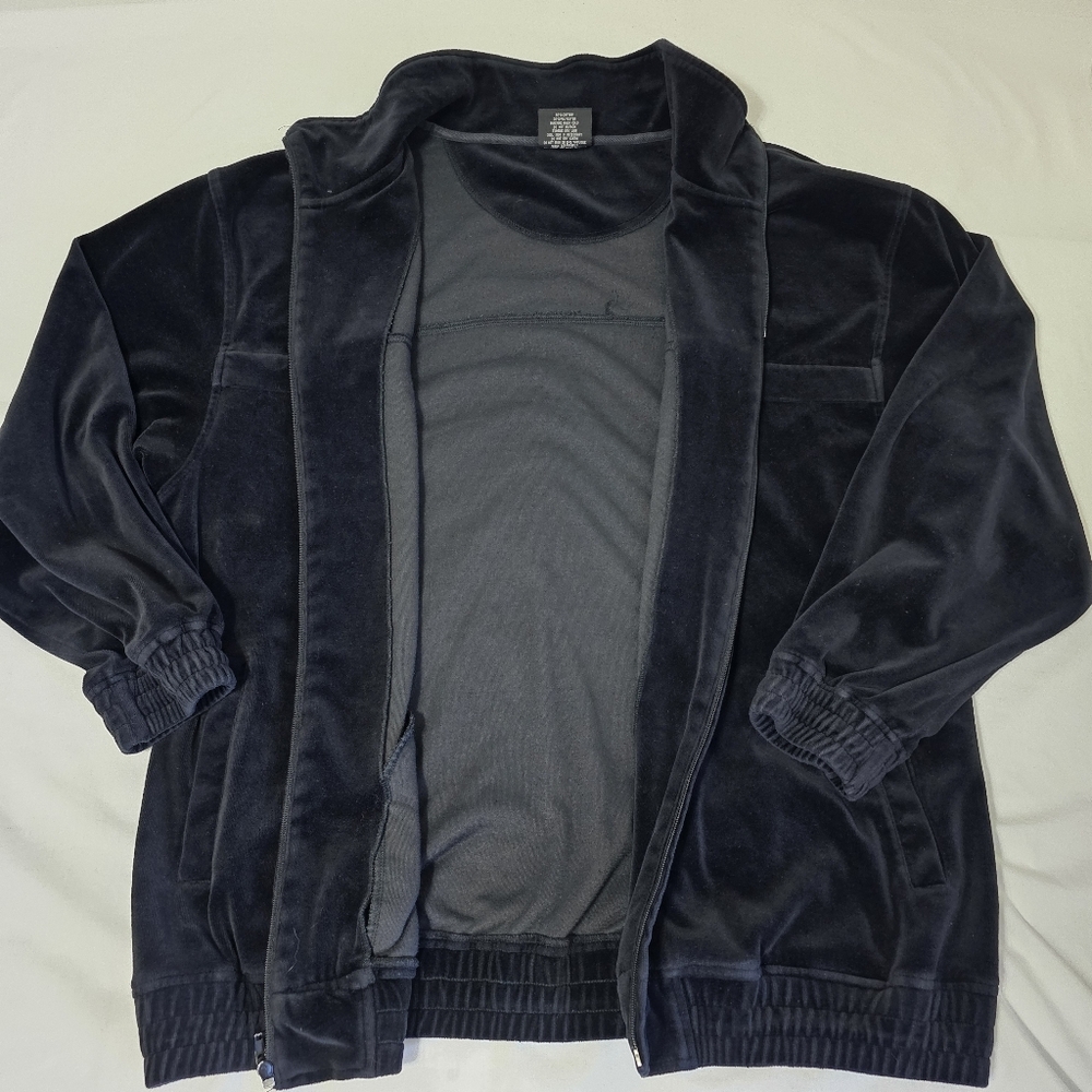 South Pole Velour Tracksuit Set XXL Black Full Zip Y2K Streetwear Jogger Set - Picture 4 of 11